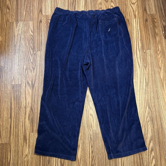 Nautica Mens Fleece Pajama Sleepwear Pants XL Navy Blue Pull On Drawstring Waist - Picture 2 of 3